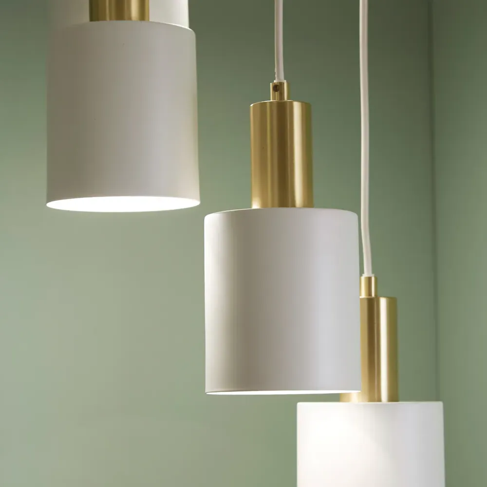 Biba 5 Drop Pendant Light - White, Metal