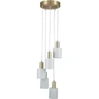 Biba 5 Drop Pendant Light - White, Metal