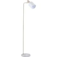 Biba Floor Lamp with Moveable Head - White, Marble
