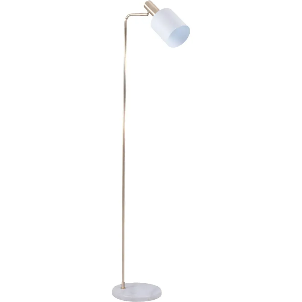 Biba Floor Lamp with Moveable Head - White, Marble