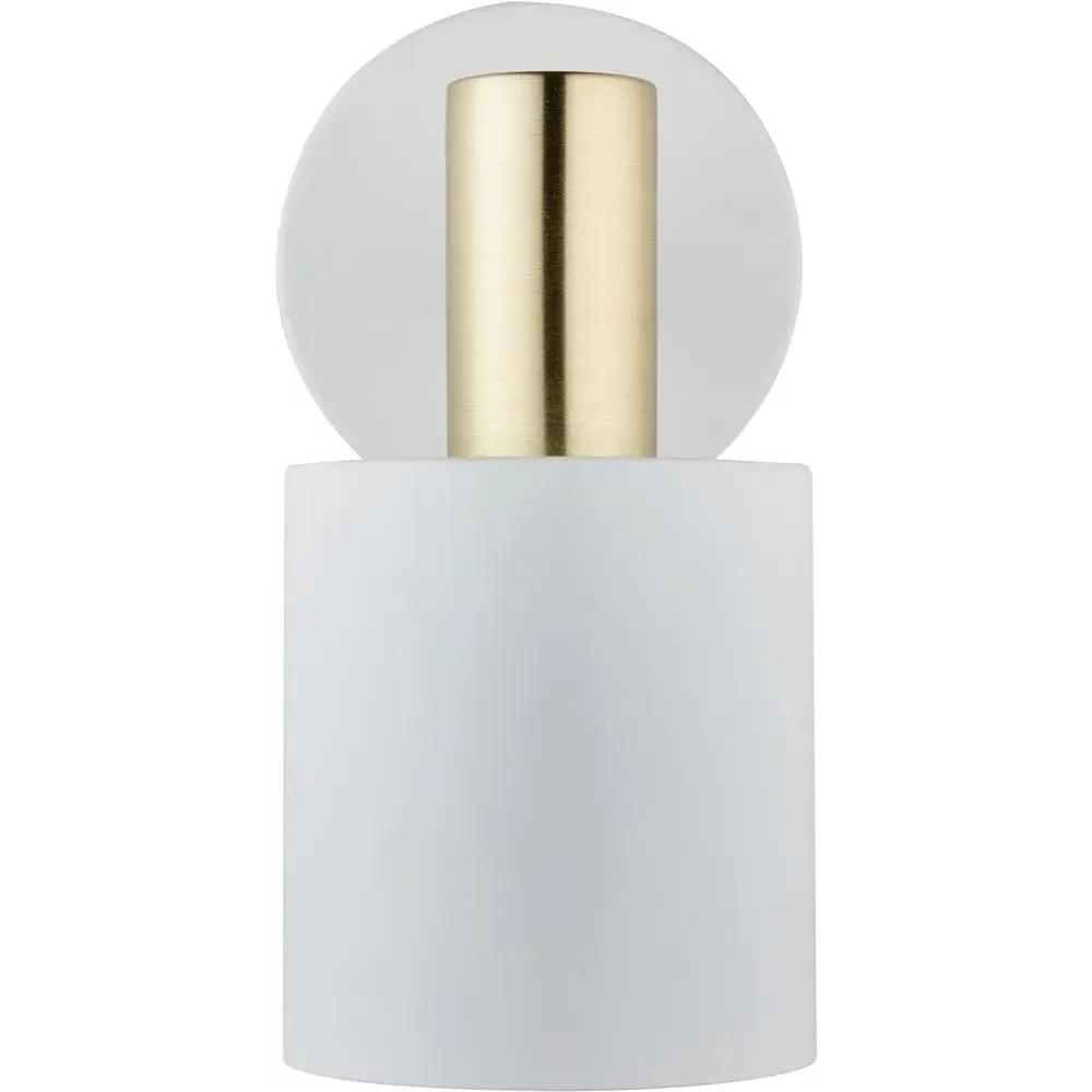 Biba Wall Light with Moveable Shade - White, Gold Metal image