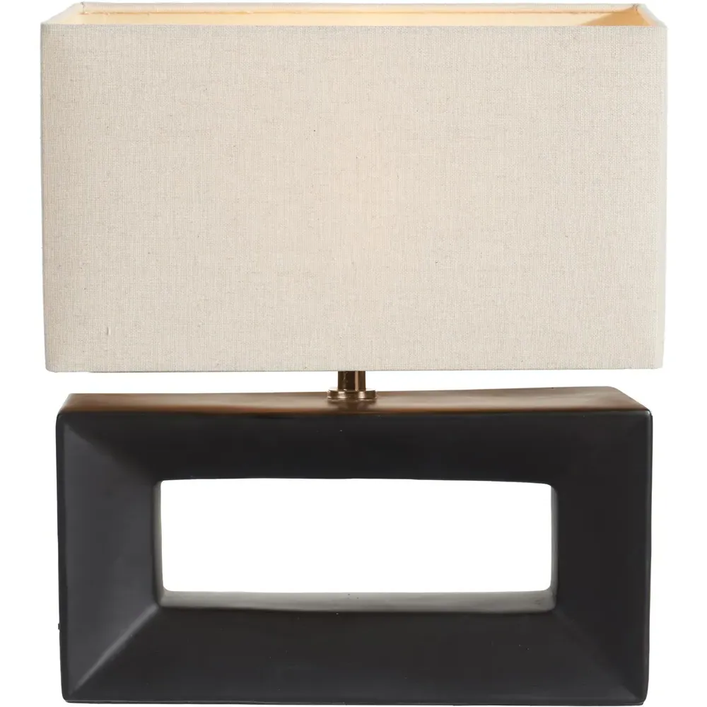 Block Rectangular Table Lamp - Black, Ceramic