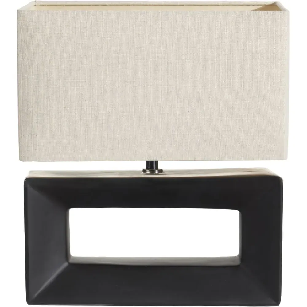 Block Rectangular Table Lamp - Black, Ceramic image
