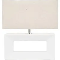 Block Rectangular Table Lamp - White, Ceramic
