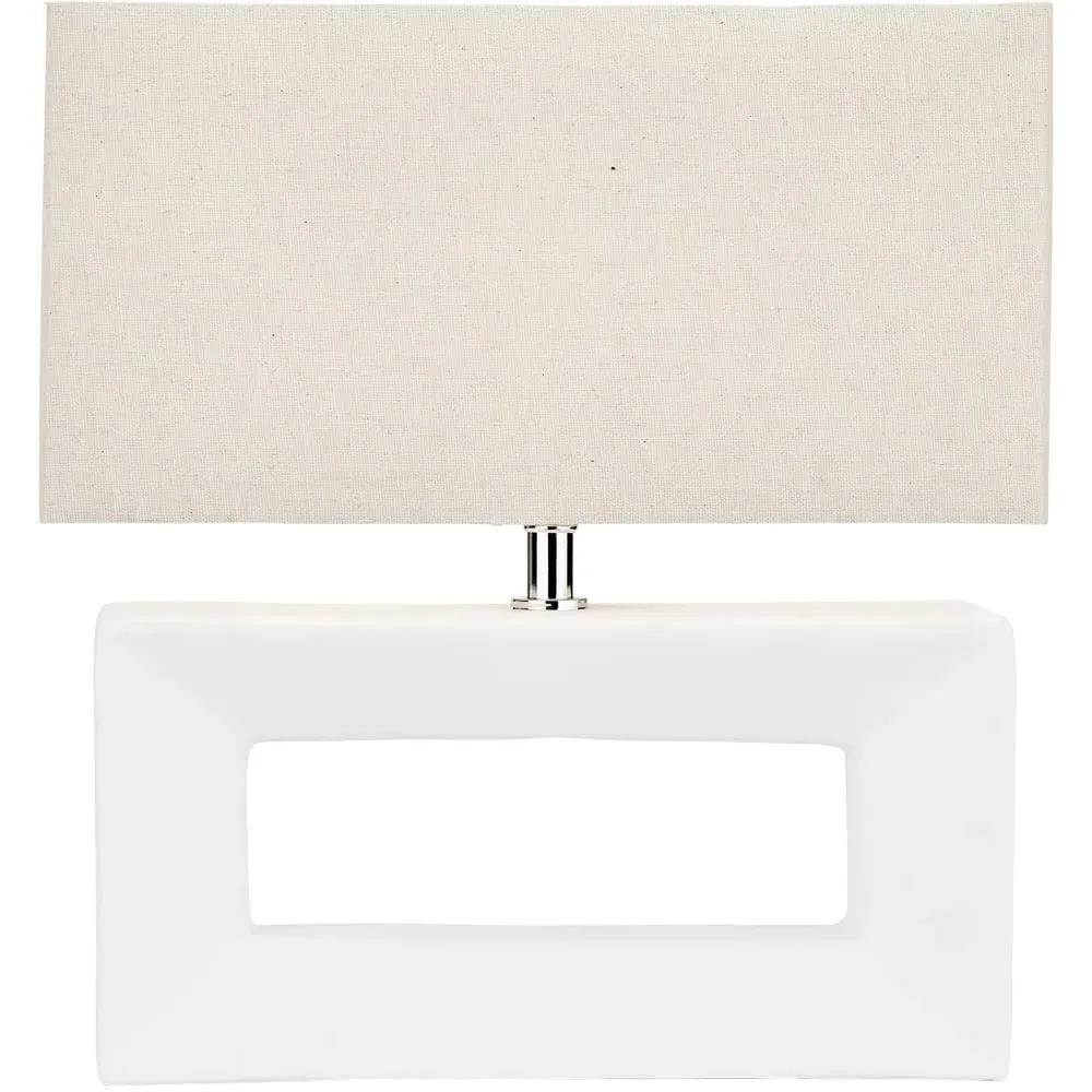 Block Rectangular Table Lamp - White, Ceramic image