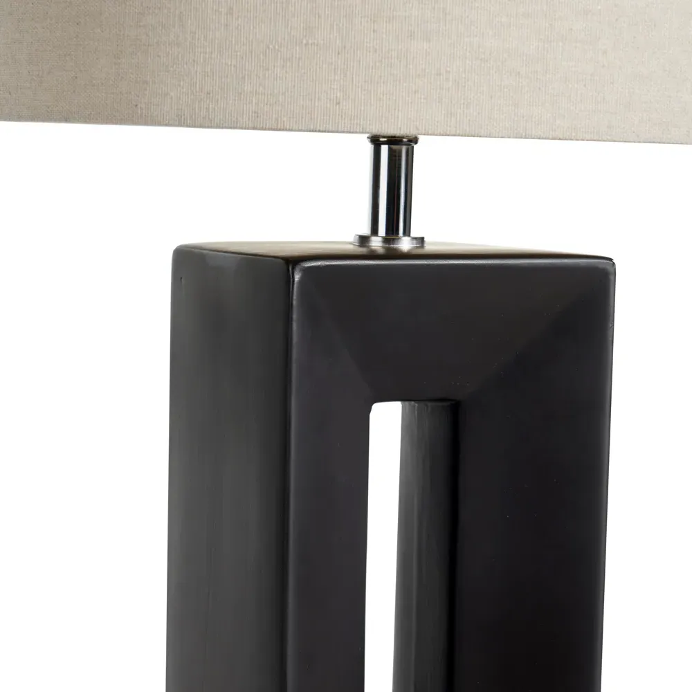 Block Tall Table Lamp - Black, Ceramic