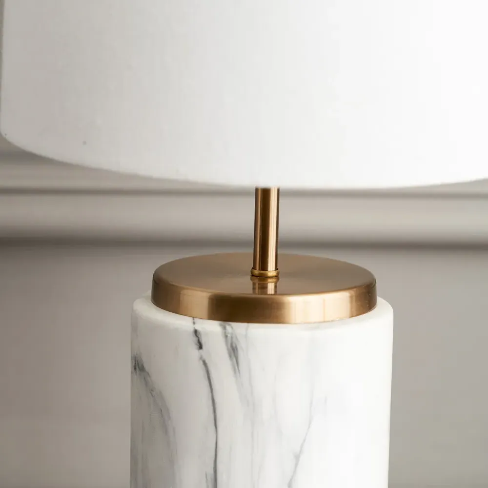 Carrara Table Lamp - White, Ceramic