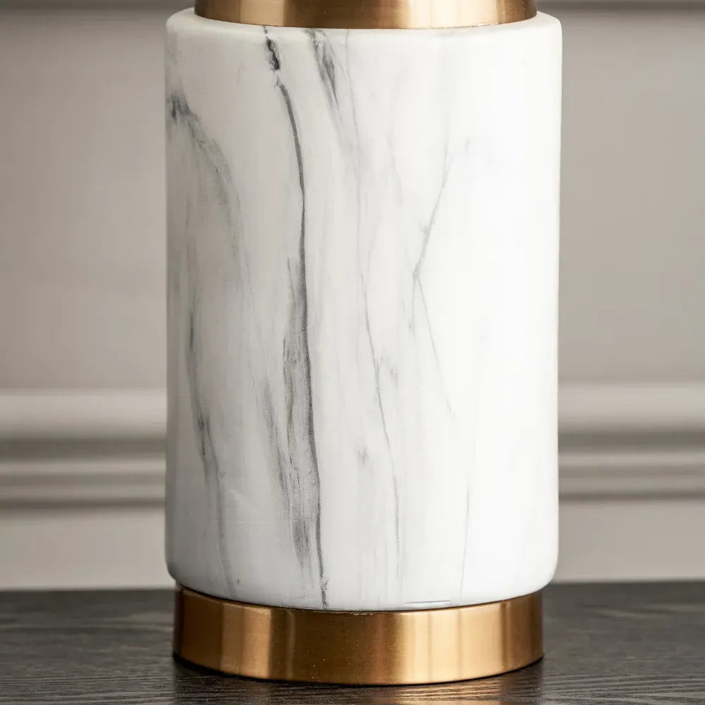 Carrara Table Lamp - White, Ceramic