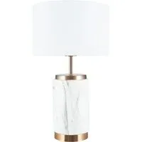 Carrara Table Lamp - White, Ceramic