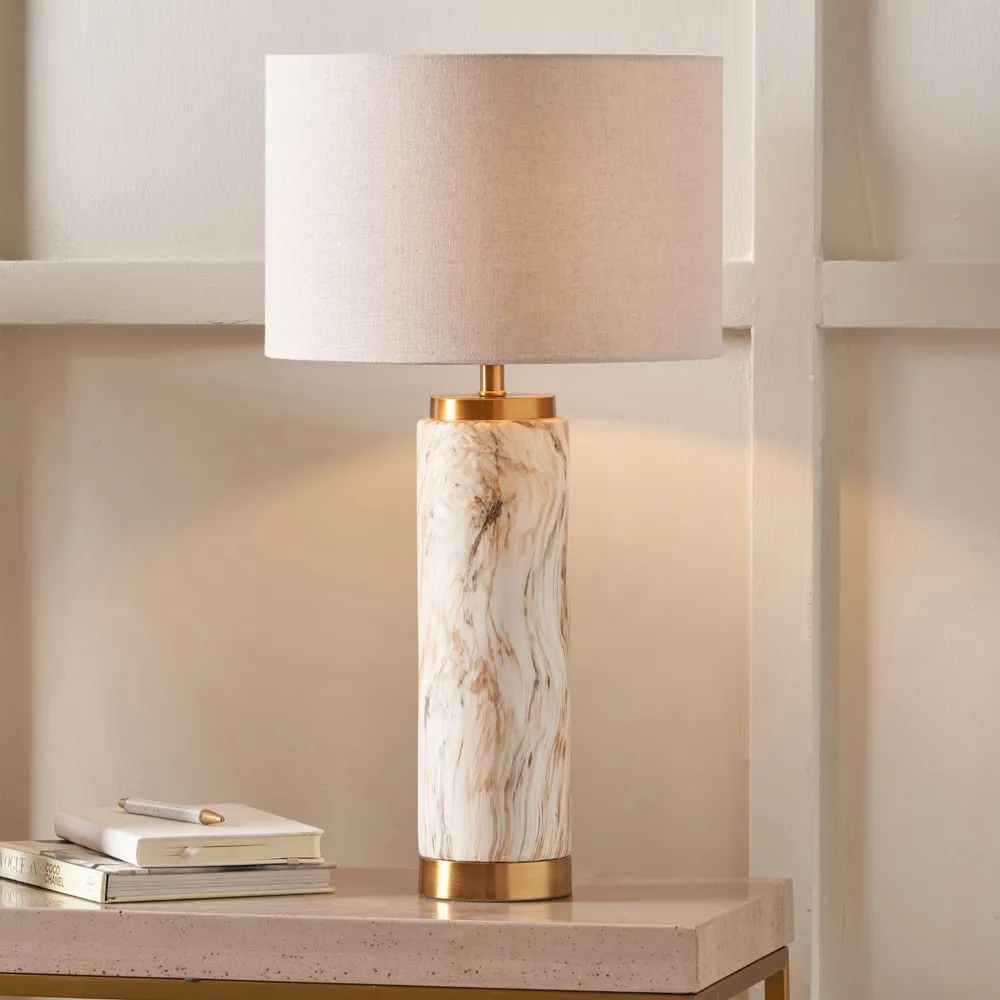 Carrara Tall Table Lamp - Brown, Ceramic