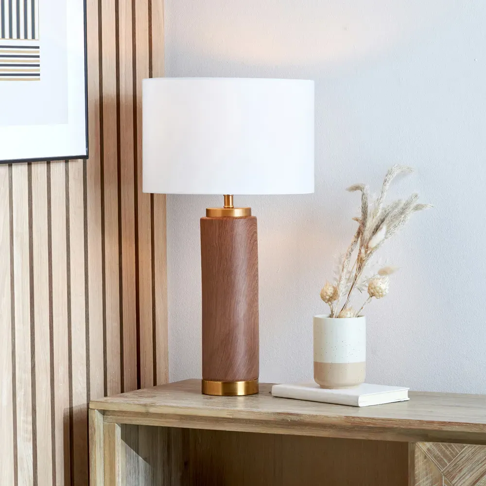 Carrara Tall Table Lamp - Brown, Ceramic