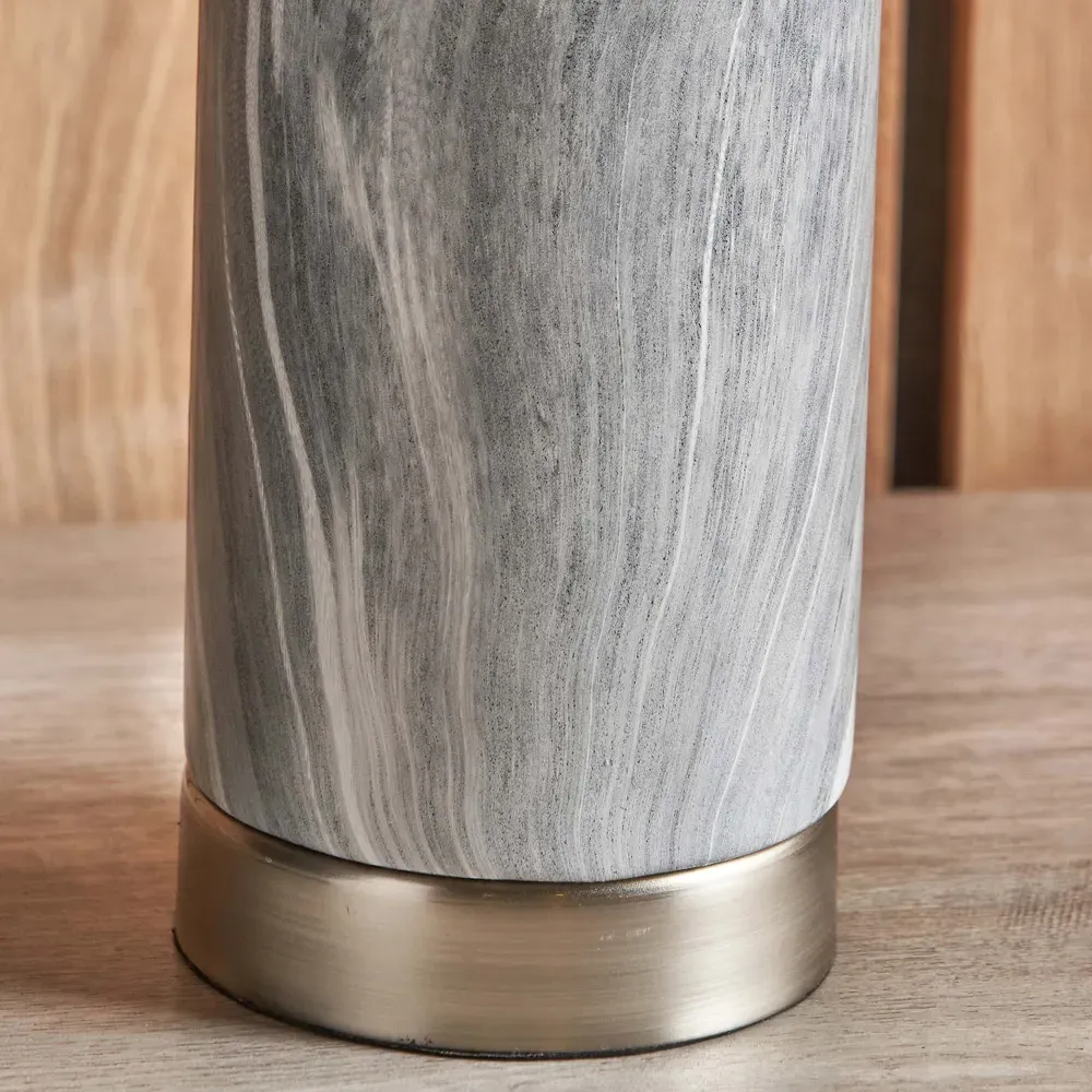 Carrara Tall Table Lamp - Grey, Ceramic
