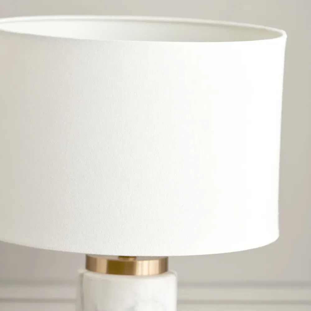 Carrara Tall Table Lamp - White, Ceramic
