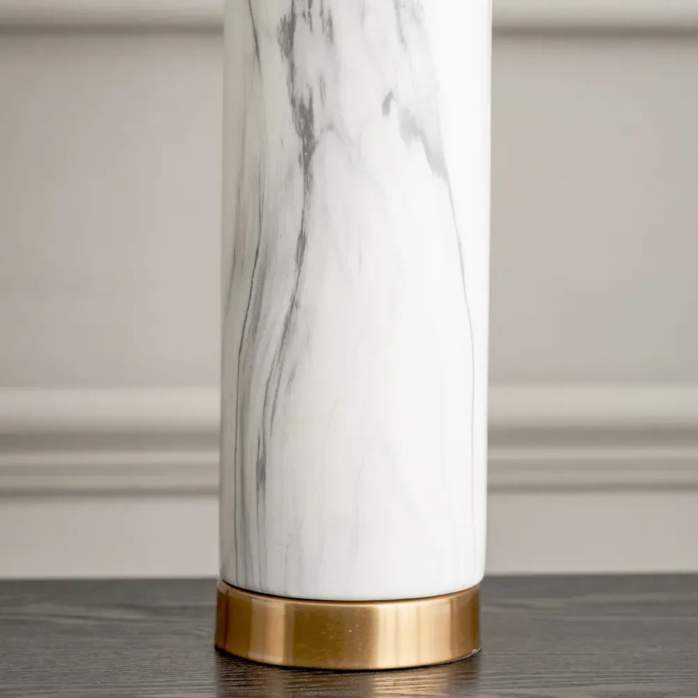 Carrara Tall Table Lamp - White, Ceramic