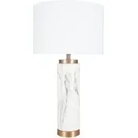 Carrara Tall Table Lamp - White, Ceramic