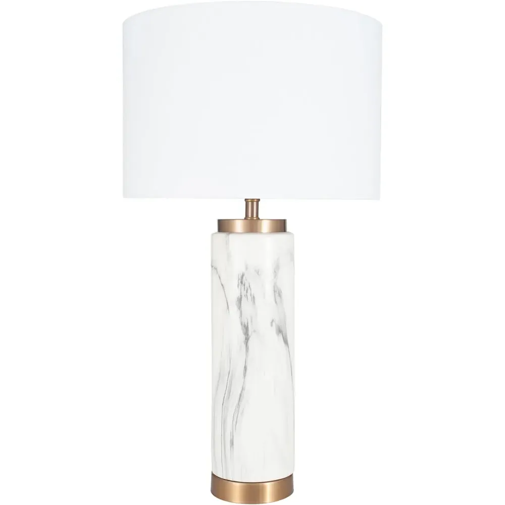 Carrara Tall Table Lamp - White, Ceramic
