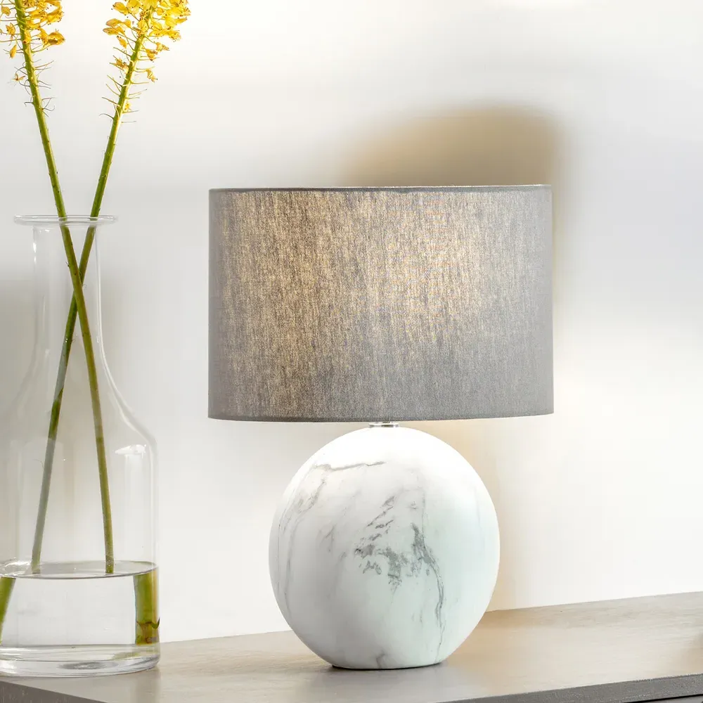 Crestola Disc Table Lamp - White, Ceramic