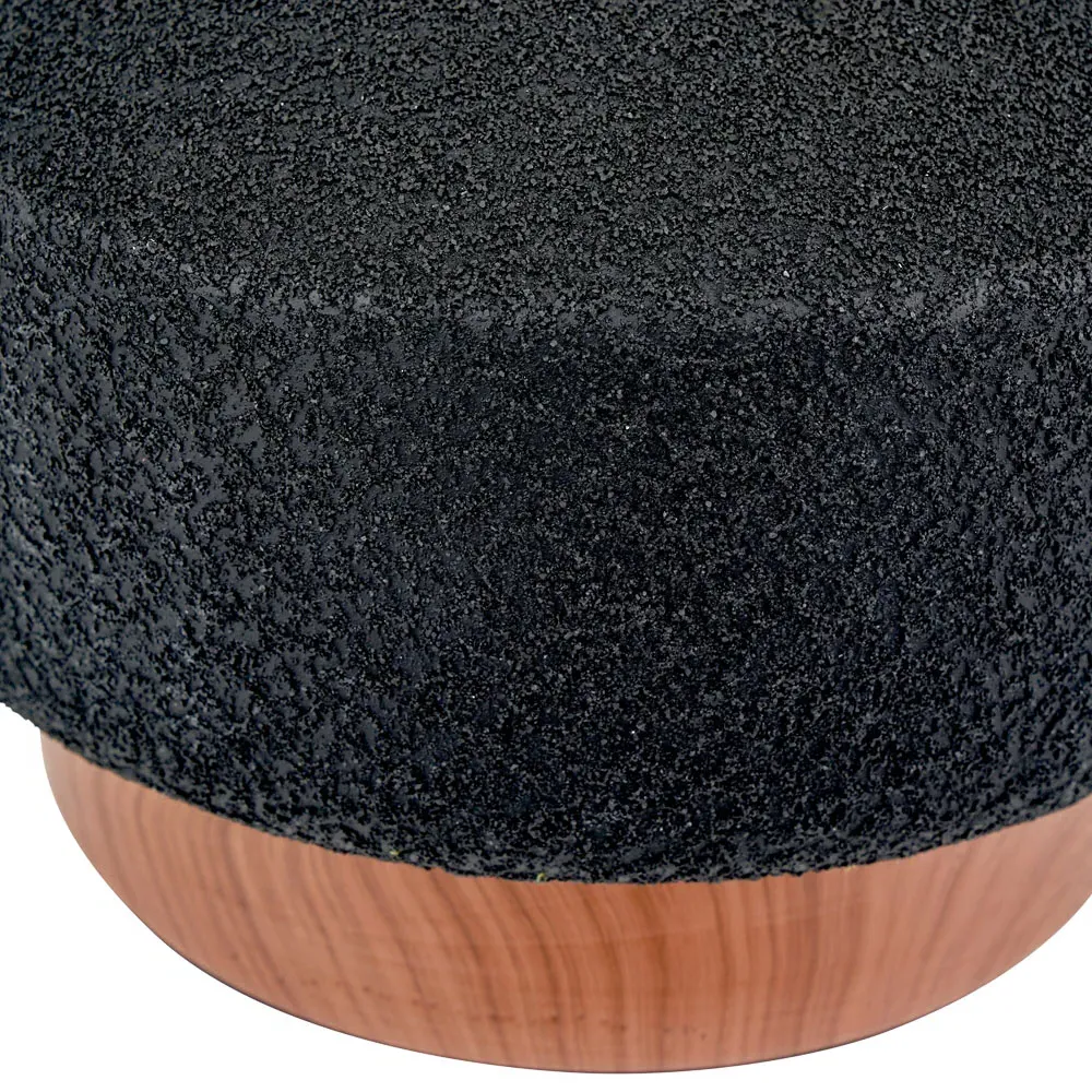 Elio Textured Ceramic Table Lamp - Black, Wood Effect