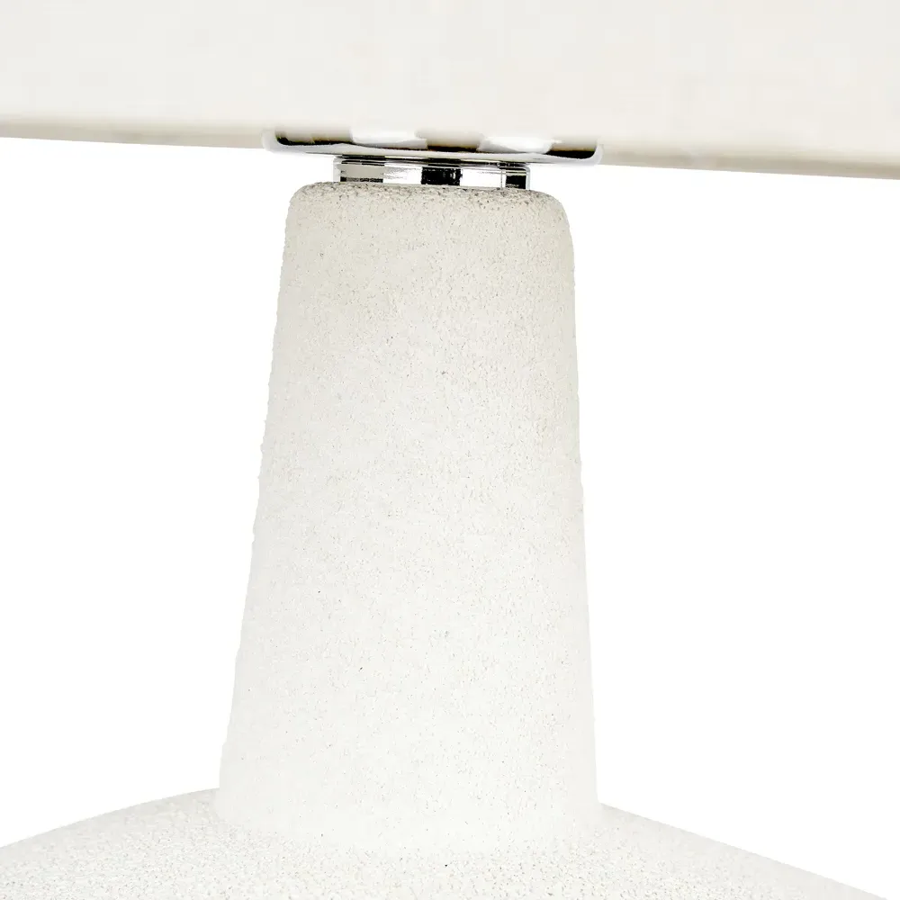 Elio Textured Ceramic Table Lamp - White, Wood Effect