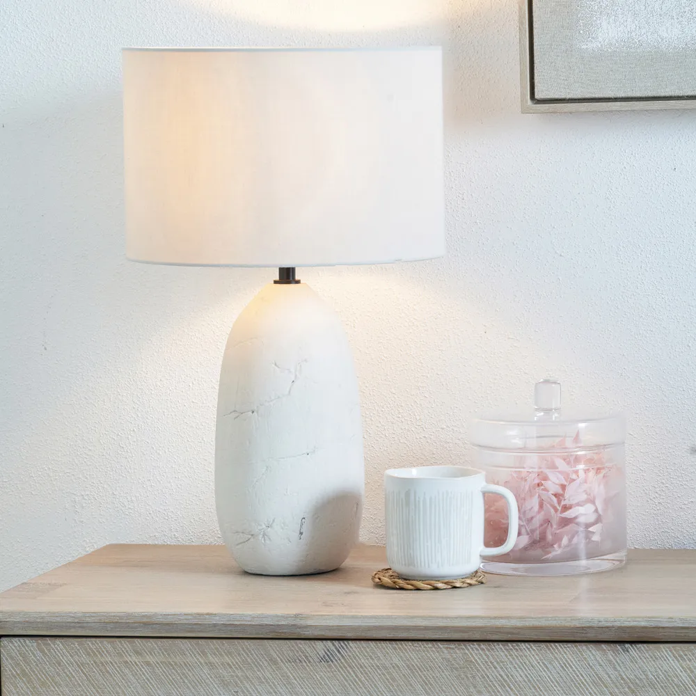Erika Dome Table Lamp - White, Ceramic