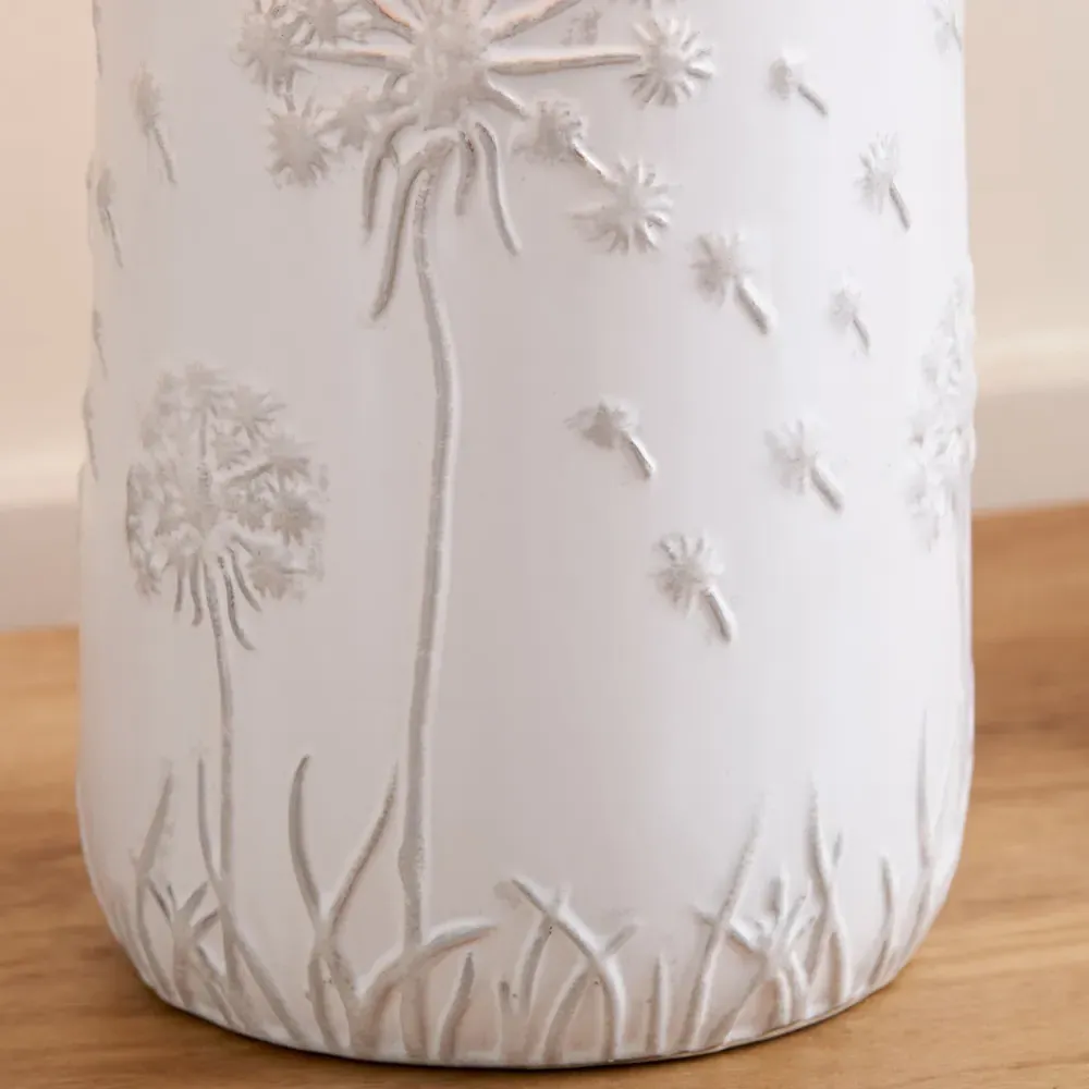 Flora Floral Ceramic Table Lamp - White