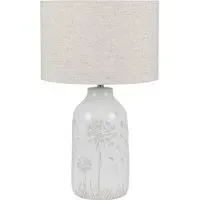Flora Floral Ceramic Table Lamp - White