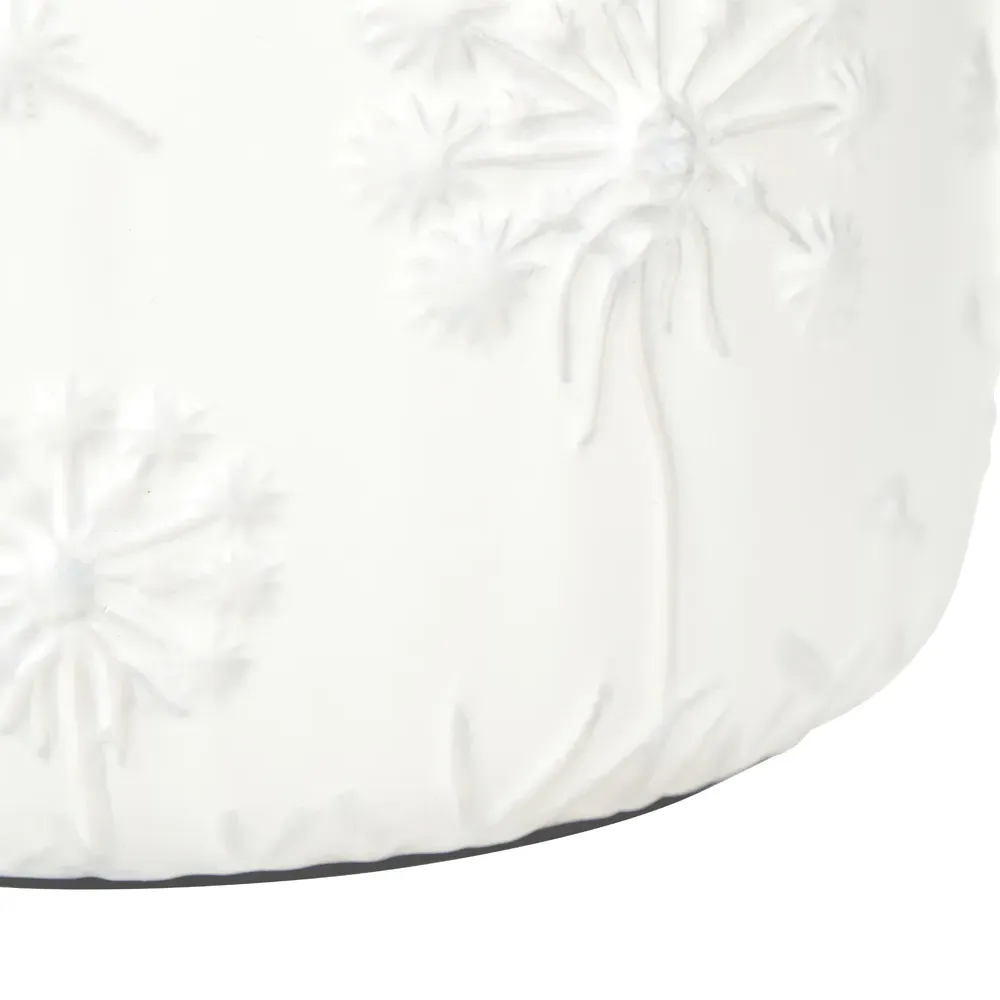 Flora Small Floral Ceramic Table Lamp - White