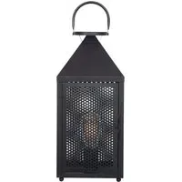 Folkstone Punched Lantern Table Lamp - Black, Metal