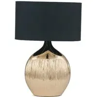 Gemini Etched Ceramic Table Lamp - Gold