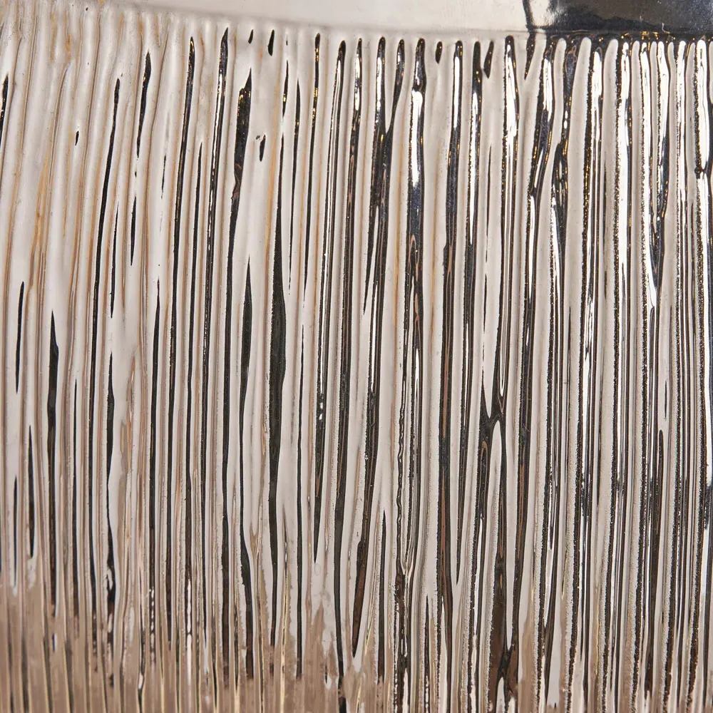 Gemini Etched Ceramic Table Lamp - Silver