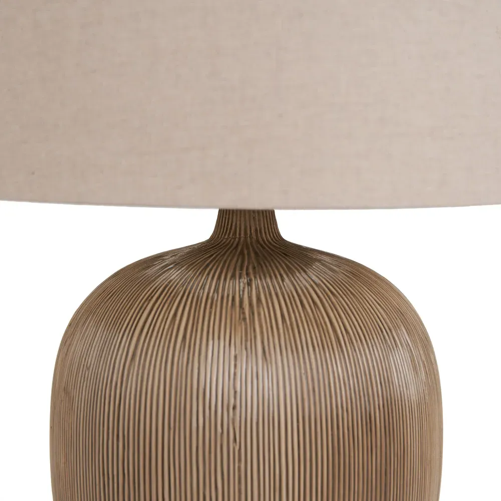 Greta Textured Ceramic Table Lamp - Brown