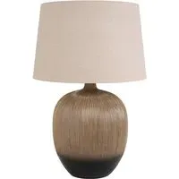 Greta Textured Ceramic Table Lamp - Brown