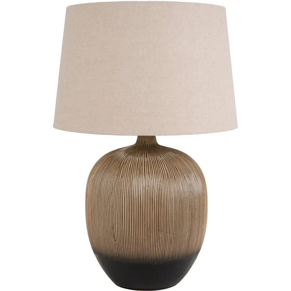 Greta Textured Ceramic Table Lamp - Brown image