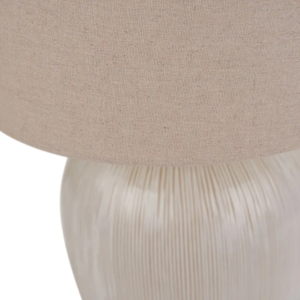 Greta Textured Ceramic Table Lamp - Natural