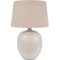 Greta Textured Ceramic Table Lamp - Natural
