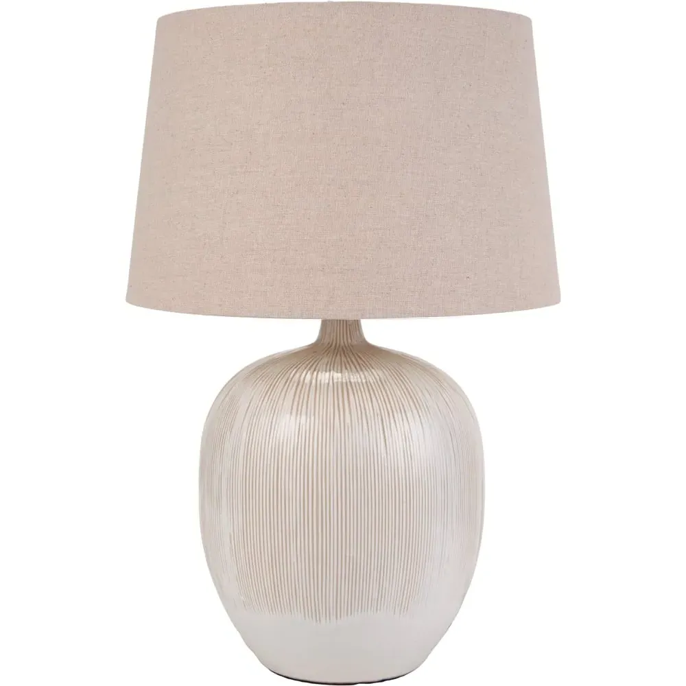 Greta Textured Ceramic Table Lamp - Natural