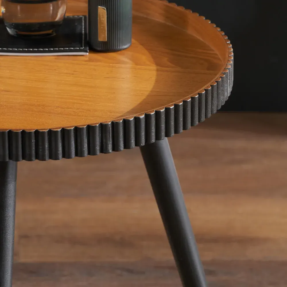 Hammond Round Side Table - Natural, Pine Wood