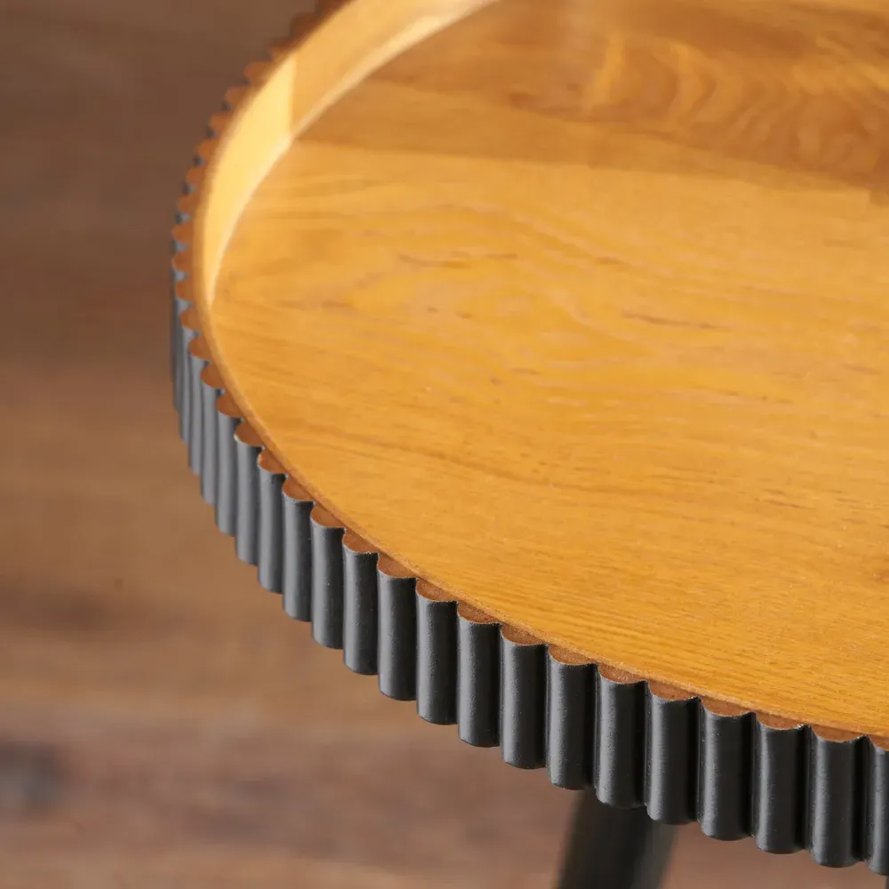 Hammond Round Side Table - Natural, Pine Wood