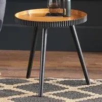 Hammond Round Side Table - Natural, Pine Wood