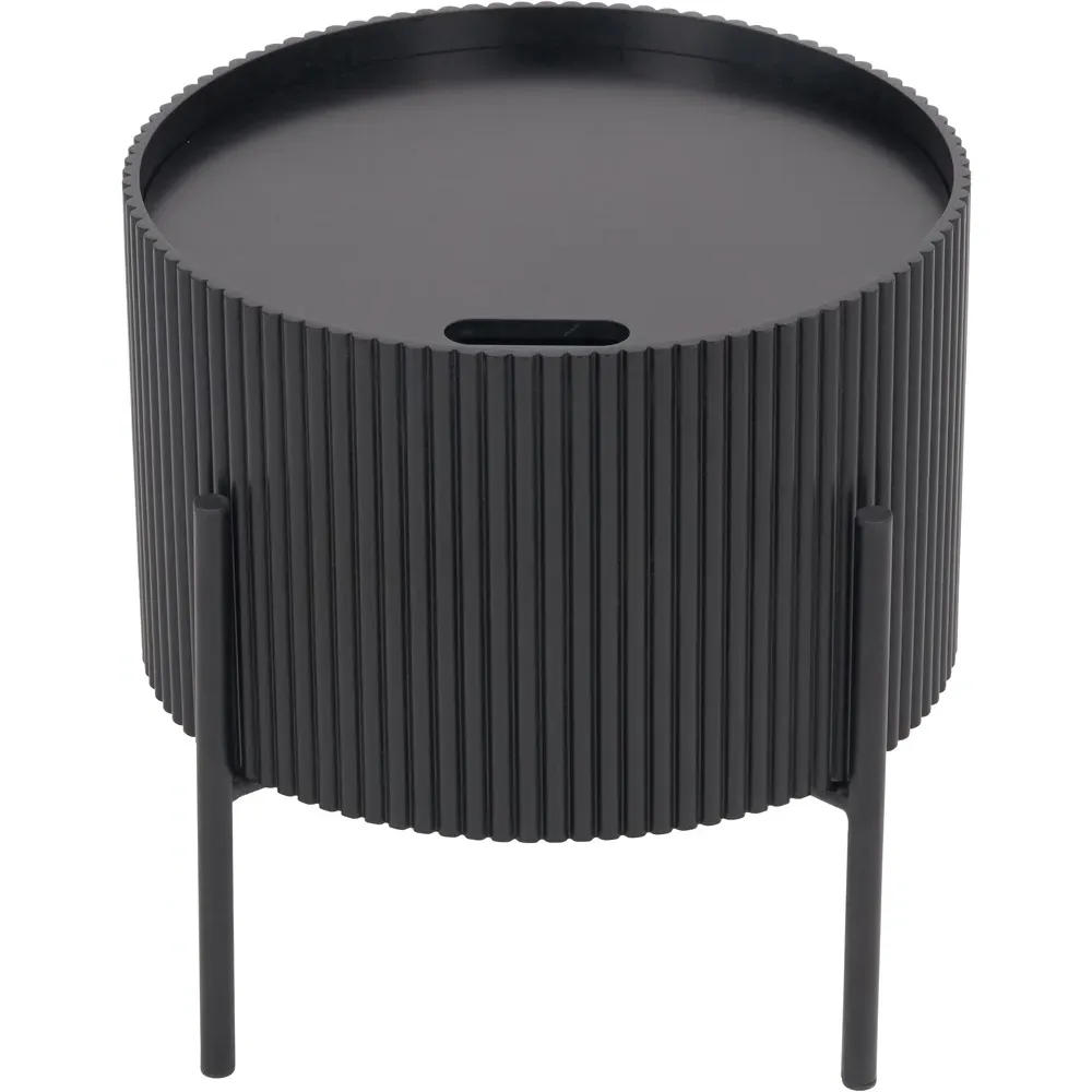 Henderson Side Table with Storage - Black, Wood