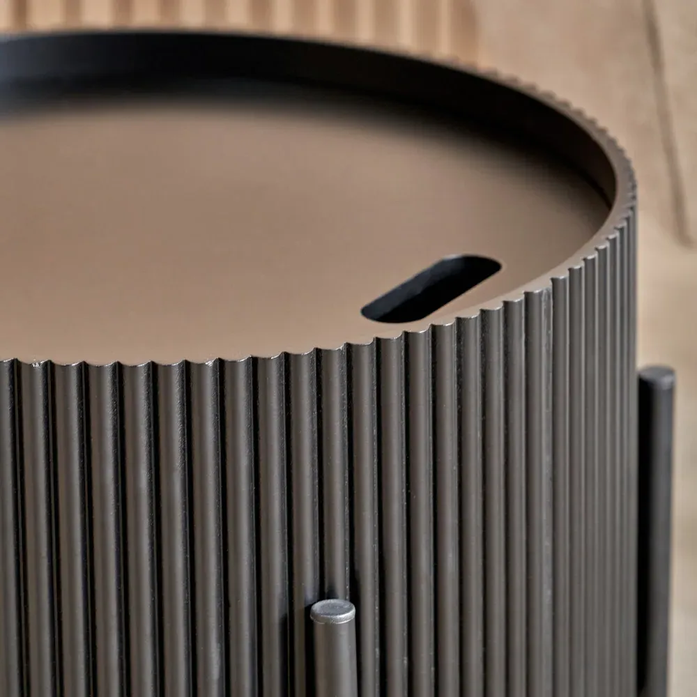 Henderson Side Table with Storage - Black, Wood