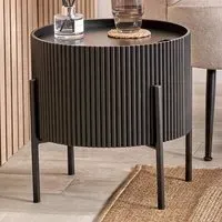 Henderson Side Table with Storage - Black, Wood
