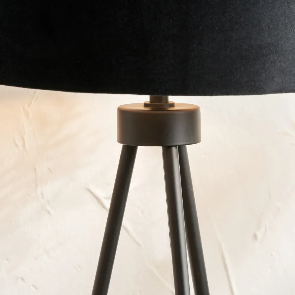Houston Tripod Floor Lamp - Black, Metal