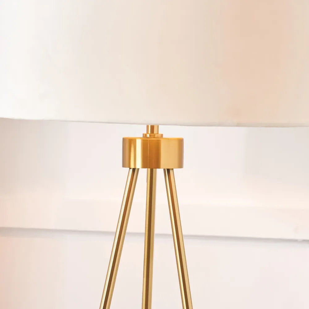 Houston Tripod Floor Lamp - Gold, Metal