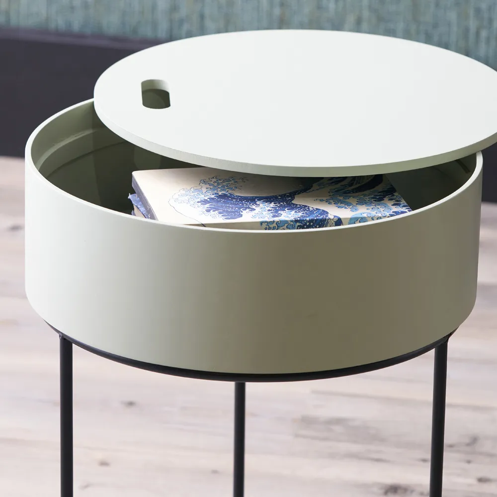 Hugo Storage Table - Sage Green, Wood Veneer