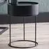 Hugo Storage Table with Black Metal Legs - Black, Wood Veneer
