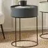 Hugo Storage Table with Black Metal Legs - Grey, Wood Veneer