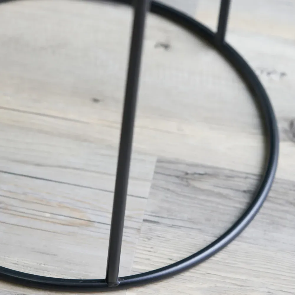 Hugo Storage Table with Black Metal Legs - Orange, Wood Veneer