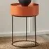 Hugo Storage Table with Black Metal Legs - Orange, Wood Veneer