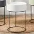 Hugo Storage Table with Black Metal Legs - White, Wood Veneer